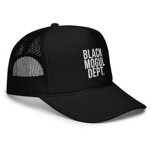 Load image into Gallery viewer, Black Mogul Dept. Foam trucker hat
