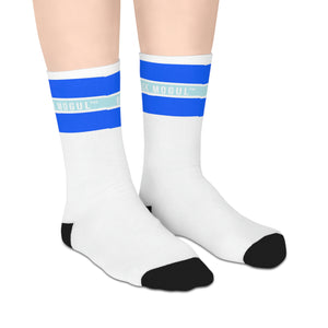 Black Mogul Ocean Blue Stripe Mid-length Socks