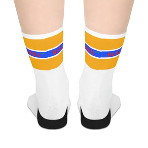 Black Mogul Draw Four Stripe Mid-length Socks