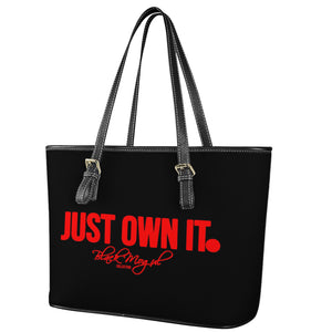 Black Mogul Just Own It Womens Zip Closure PU Leather Tote Bag