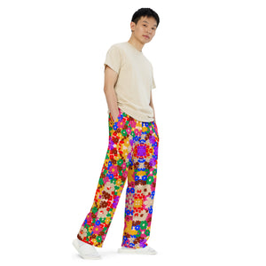 Flower Bomb unisex wide-leg pants