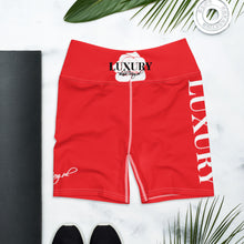 Load image into Gallery viewer, Black Mogul Luxury Red Roses Yoga Shorts
