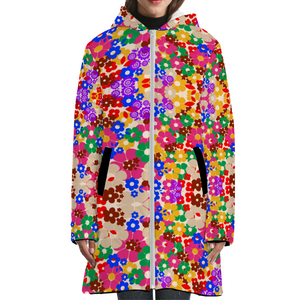 Flower Bomb Waterproof Bubble Coats Full-Zip Hooded Jacket