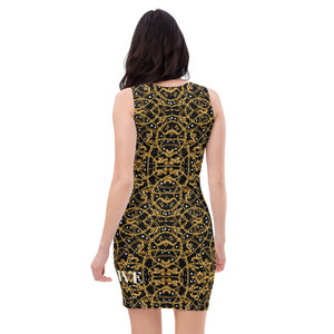 Black Mogul Gold Luxury Cut & Sew Dress