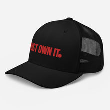 Load image into Gallery viewer, Black Mogul Just Own It Trucker Cap
