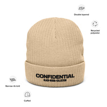 Load image into Gallery viewer, Confidential Ribbed knit beanie
