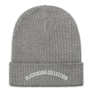 Black Mogul Collection Ribbed knit beanie