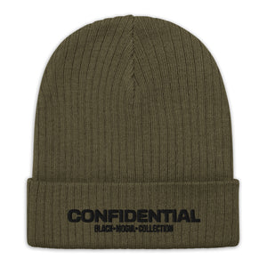 Confidential Ribbed knit beanie